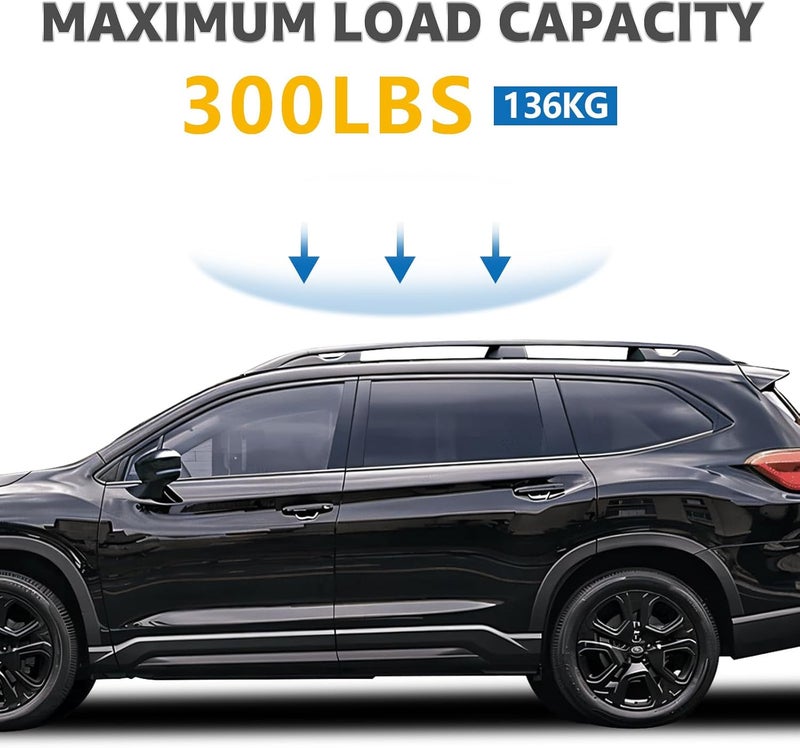 Koarigo Roof Rack Cross Bars Compatible with Subaru Ascent 2019-2025, Adjustable Aluminum Heavy Duty 300 LBS Anti-Theft Lock Cargo Carrier Rooftop Crossbar Accessories for Bike, Basket, Snowboard, Luggage - Image 2
